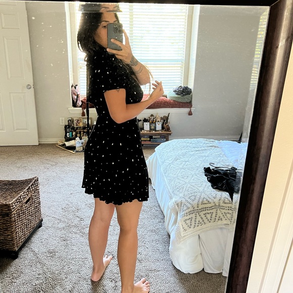 Free People Polka Dot Mini Dress | Black & White | Size 6 or Medium - Picture 2 of 4